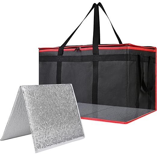 Insulated Food Delivery Bag with Hard Bottom - Extra Stable and Durable Catering Bag, 3XL Thermal Cooler Tote for Hot and Cold Food Transport - Ideal for High-Volume and Restaurant Deliveries