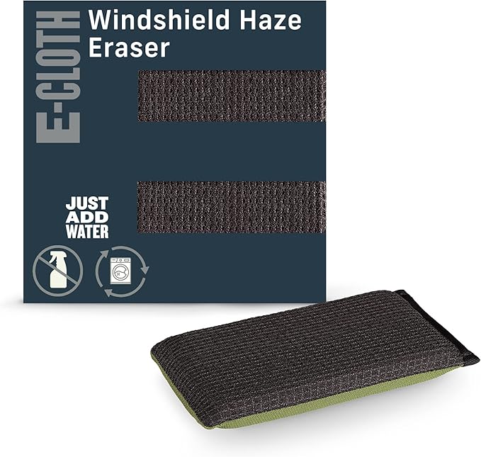E-Cloth Windshield Haze Eraser, Auto Glass Cleaner, Car Windshield Cleaner, Cleaning Sponge for Windshields, Windows, Mirrors and Glass