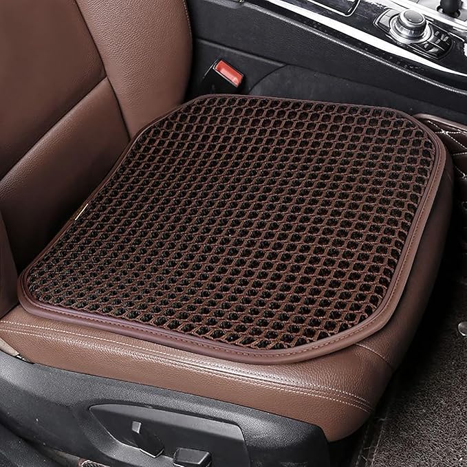 Cool and Breathable 3D air MESH car seat Cushion for Summer, Universal Ventilated Comfortable seat pad, Suitable for sedans, Vans, Pickup Trucks, and SUVs (Brown seat cushion-1PCS)