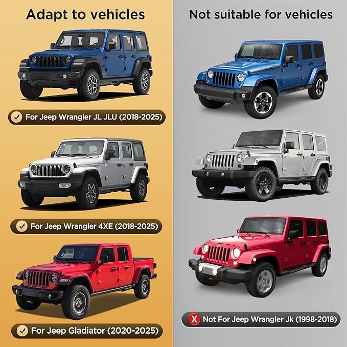 for Jeep Wrangler JL JLU 4XE(2018-2026) & Gladiator JT(2020-2026) Center Console Organizer Tray [Maximize Storage & US Patent] Cup Holder for Jeep Gladiator & Wrangler Accessories Black