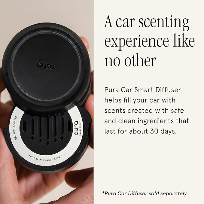 Pura & Brooklyn Candle Studio - Car Scent Refill for Pura Car Diffusers - Premium Fragrance for Smart Diffuser - Long Lasting, up to 30 Days of Scent - Sunday Morning