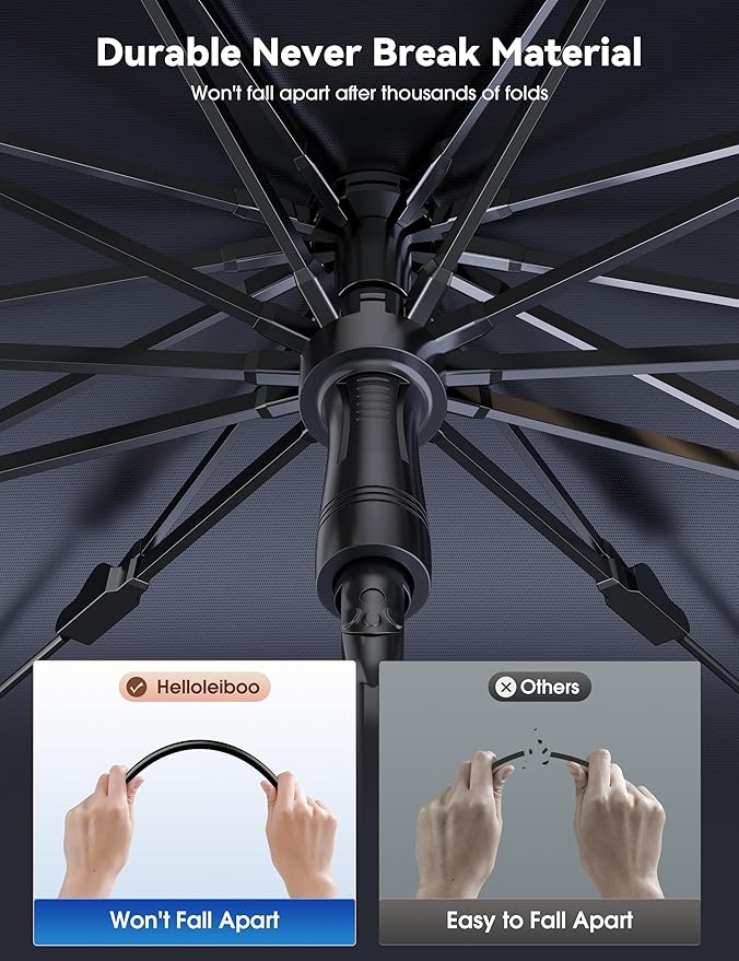 helloleiboo Car Windshield Sun Shade Umbrella,Colorful 360°Rotating Foldable Windshield Sun Shade Front Window Reflective Polyester Blocks Heat and Sun Sun Shade for Cars SUV
