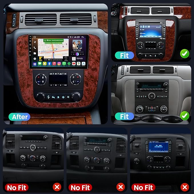 8Core 4+64GB Android 13 Radio for 2007-2013 Chevy Tahoe Suburban: Silverado GMC Yukon: 9" 1280 * 800P IPS Touchscreen Wireless CarPlay Android Auto FM/AM/DSP 5G WiFi Bluetooth GPS Backup Camera SWC