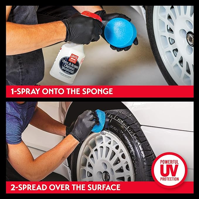 Griot's Garage Vinyl and Rubber Dressing for Car Detailing, Exterior and Interior Auto Cleaner and Protectant for for Plastic, Trim, Tires, and More, 10981, 22oz
