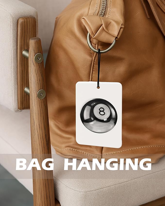 Retro Black Girly Cologne Car Air Freshener 4 Pcs, Trendy Cute Lucky 8 Ball Poker Ticket Hanging Air Freshener for Cars Bathroom Dorm Books Decor, Vintage Accessories Gifts for Women Girls