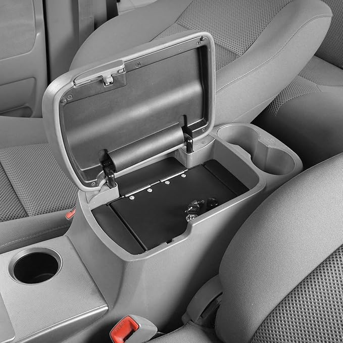 u-Box Tacoma Center Console Safe Lock Box Storage Interior Organizer for 2005-2015 Toyota Tacoma Pickup Trucks Models black