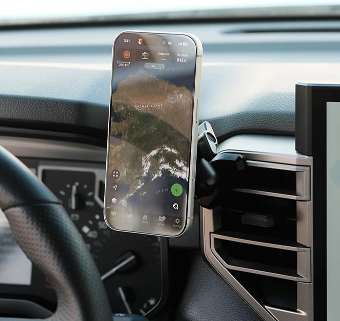 Offroam Non-Charging Phone Mount Made for MagSafe and Made for Toyota Tundra 2022-2026 and Made for Sequoia 2023-2026, Aluminum, Dashboard Mounting, 360-Degree Adjustable, High Strength Magnets