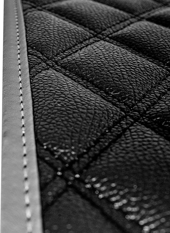 FH Group F12003GRAY Universal Fit Diamond Pattern Faux Leather Beige Automotive Floor Mats fits Most Cars, SUVs, and Trucks