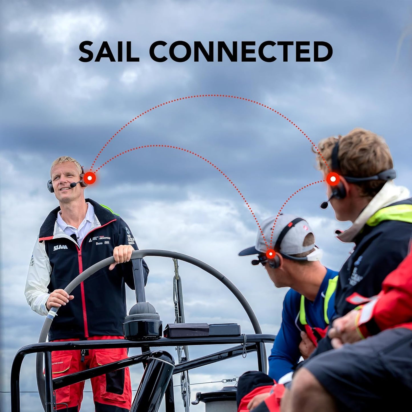 Sena Nautitalk Bosun On Board Crew Communication Headset for Sailing & Yachting, a.k.a. Marriage Saver, Quad Pack (Charging Case)