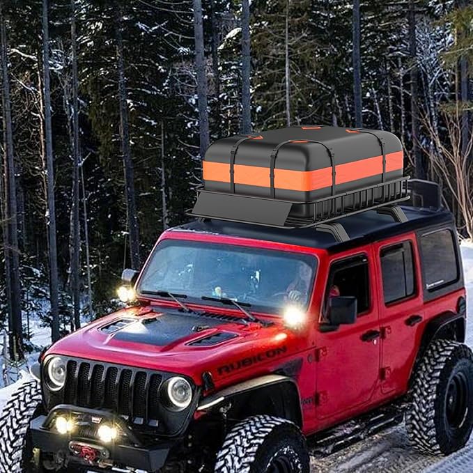 Roof Rack Carrier Basket 51" X 36" X 5" Universal Rooftop Cargo Basket - 200LB Capacity with 15 Cu.Ft Waterproof Bag, Heavy Duty Roof Rack for SUV/Truck/Van Cargo Carrier, Corrosion-Resistant Steel