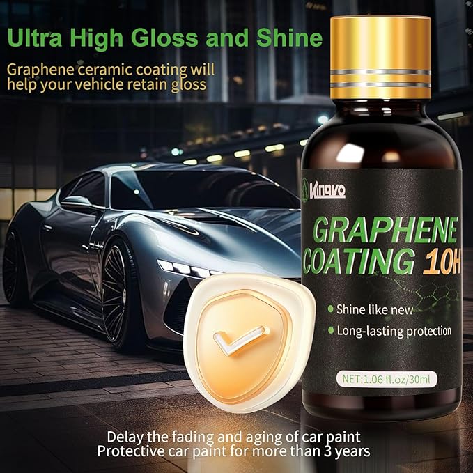Ceramic Coating for Cars, Car Wax Polish Graphene Ceramic Wax Crystal Trim Coat for Car Detailing Auto Paint Scratch Resistant,30ML