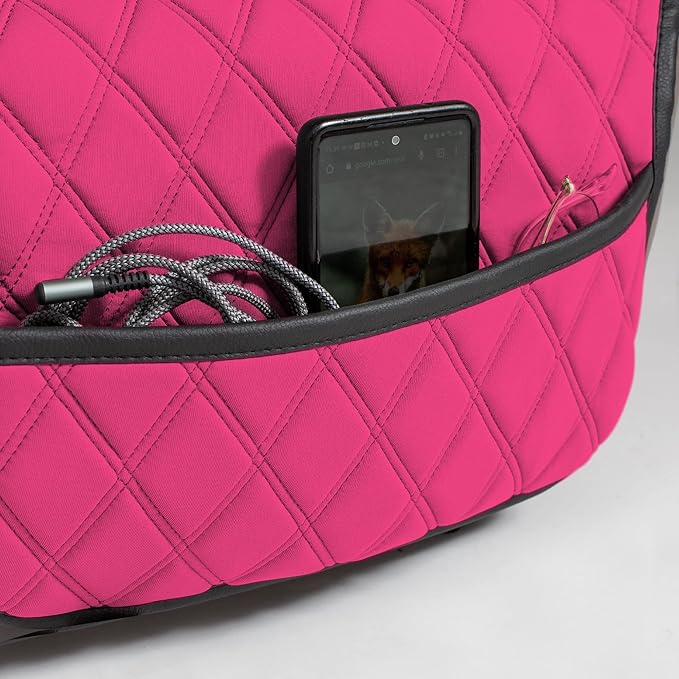 FH Group Car Seat Cushion – Neosupreme Single Front Seat Cover with Front Pockets, Airbag Compatible, Universal Fit Car Seat Cushion for Driver or Passenger Seat, SUV, Truck, Sedan & Van – Pink