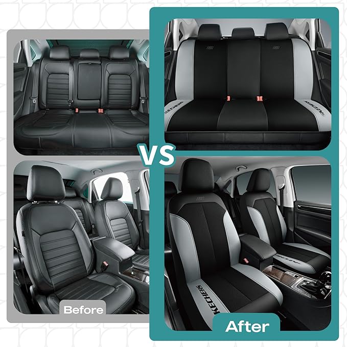 Skechers Car Seat Covers,GOGA Mat Oxford Cloth Seat Covers,Waterproof Car Seat Covers Front Seats,Automotive Universal Fit Seat Cover for Most Cars, Suvs, Trucks,Grey