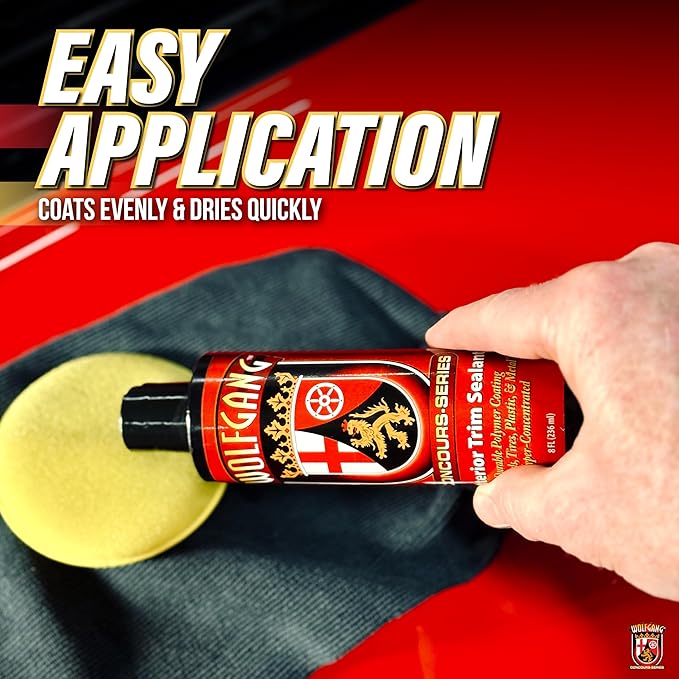 Wolfgang Concours Series Exterior Trim Sealant | Protects Plastics, Rubber, Vinyl & Metal | Clear Finish & UV Protection | 8 Oz | WG-3000 | Long-Lasting Sealant for Exterior Surfaces