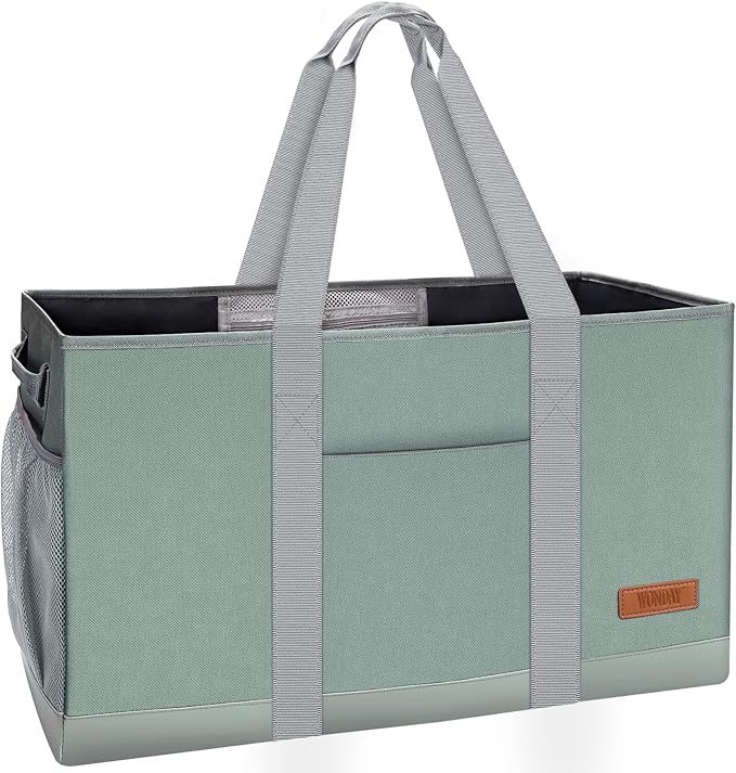 WONDAY Extra Large Utility Tote Bag - Standing Reusable Grocery Bag with Handle