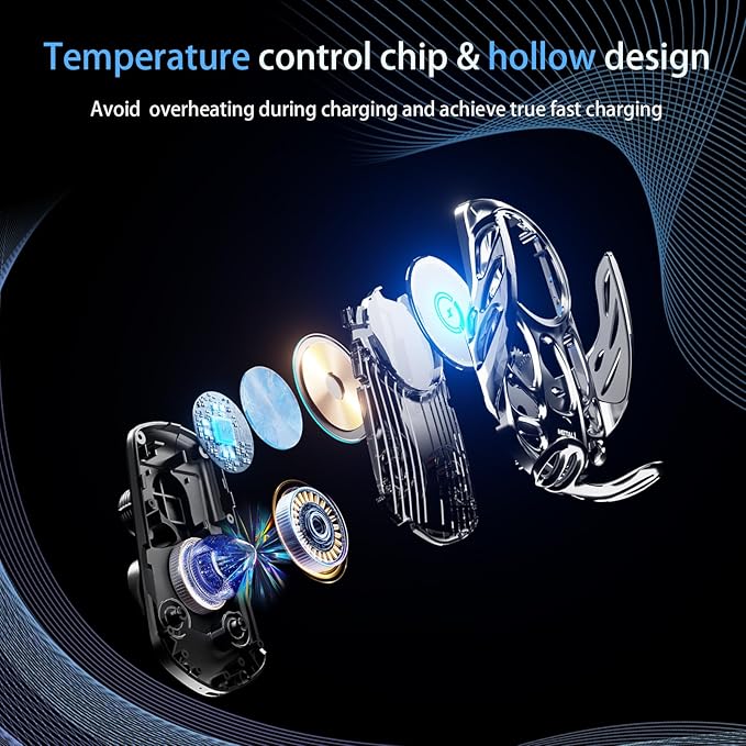 Ultimate Phone Holders for Your Car Wireless Charger, Cute Car Phone Holder,Auto-Clamping Mount Vent Goth Accessories Cradle for iPhone/Samsung Galaxy/Moto/Pixel