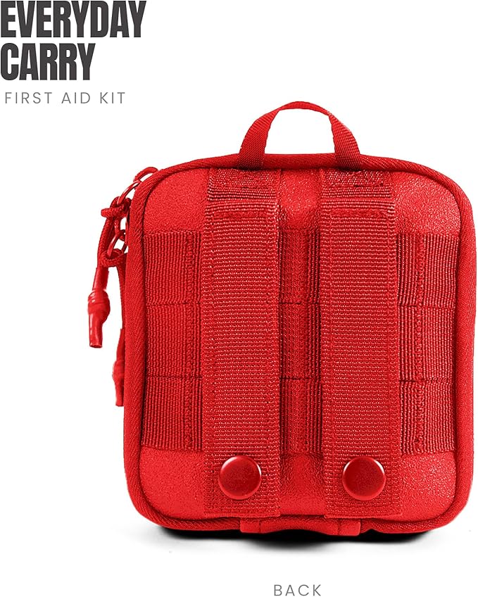 MY MEDIC Everyday Carry First Aid Kit - Emergency Survival Essentials, Medical Supplies & Accessories Bag for Travel Car, Home, Boat, Camper or Backpack - Red