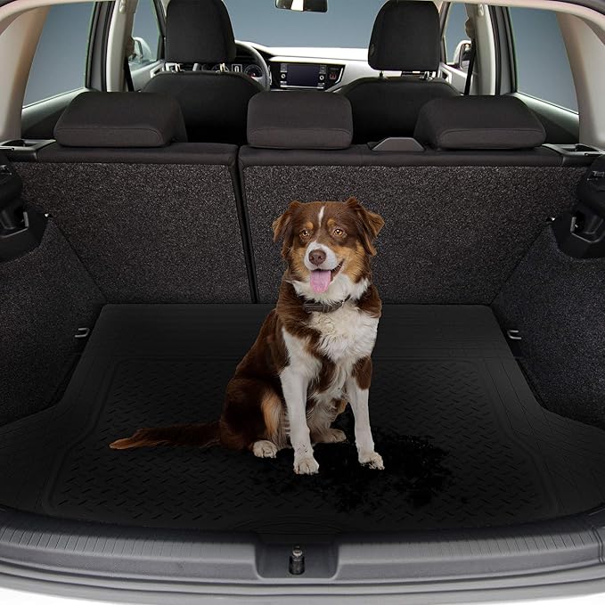 FH Group 3 Row Climaproof™ Trimmable Non-Slip Vinyl Floor Mats with Cargo Liner- Universal Fit for Cars Trucks and SUVs (Black) F11306-F16401