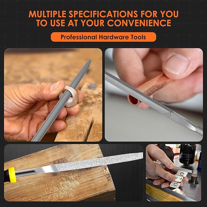Small File Set, Needle Diamond File 13PCS, 6pcs Jewlers Files & 6pcs Steel Files Precision Metal Work, Woodworking, Plastic Carving Tool with Steel Brush and Carry Case
