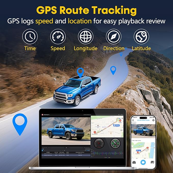 Front and Rear Dash Cam for Truck: 4K+1080P Dual Dash Camera for Pickup Ford F150 F250 Ram 1500-5G WiFi Quick Video Access 15-Min Install Record Every Moment for Accident Evidence by Befumly