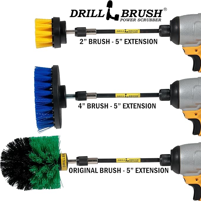 Drillbrush Shower Scrubber Drill Attachment - Car Detailing Tools - Dishwasher Safe Drill Brush Scrubber For Cleaning Tubs, Sinks, Tile, Grout, Flooring, Carpet, Leather, Seats, Boats, Kitchens, Ovens