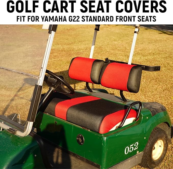 Golf Cart Front and Rear Seat Covers for Yamaha G2 G8 G9 G11 G14 G16 G19 G20 G21 G22, Durable Polyester Fabric Yamaha Golf Cart Seat Covers, Breathable Washable