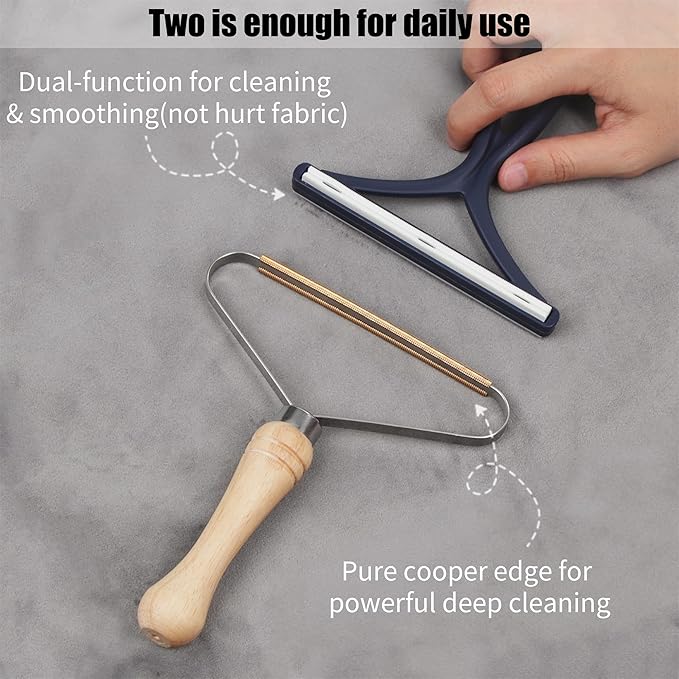 Pet Hair Removal Tool 2 Pack Dog Cat Pet Hair Remover for Furniture Portable Pet Hair Fur Removal Tools Carpet Rakes Scraper for Furniture Car Mat Pet Tower Rugs