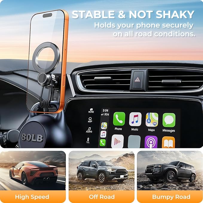 Car Phone Holder for Chevrolet Malibu 2016-2025 & Equinox 2018-2024 (Only for 8-Inch Screen) 360° Rotation Magnetic Cell Phone Mount, Compatible with Magsafe, Does Not Affect Air Vent
