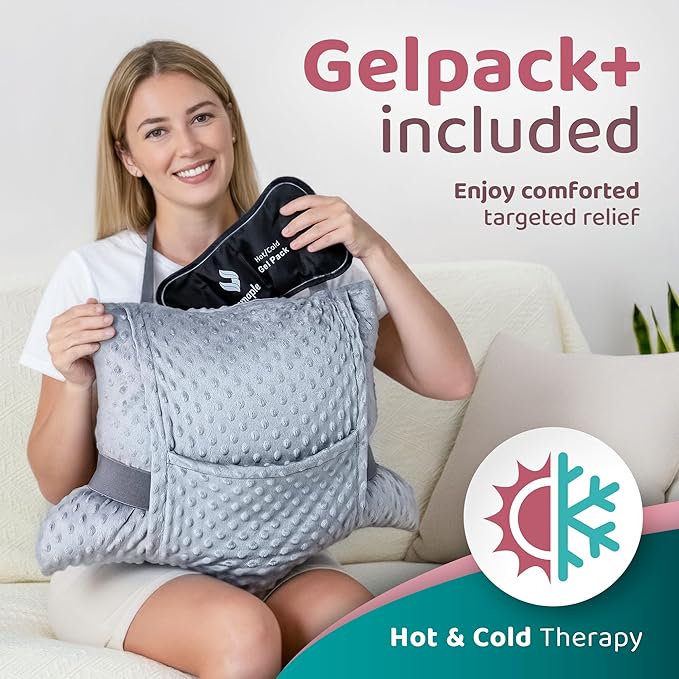 Zomaple Recovery Hysterectomy Pillow with Strap, Gel Pack & Lumbar Support – Post Abdominal Surgery Must Haves – Ideal for C-Section, Laparoscopic & Hernia Healing Comfort