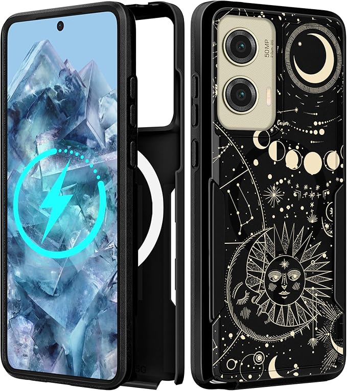 for Moto G Stylus 5G 2024 Case - Compatible with MagSafe Women Girls Cute Magnetic Phone Cover Aesthetic Sun Moon Heavy Duty Shockproof Design for Motorola Moto G Stylus 5G 2024 Cases