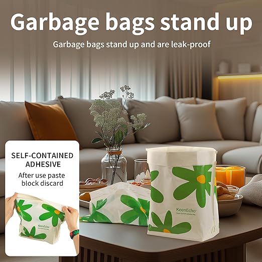 Disposable Car Garbage Bin Bags, Vomit Trash Bags made with Recycled HDPE for Boat, Plane, Travel, Camping, Bedroom, Study Room, Office and Car, 20 pcs