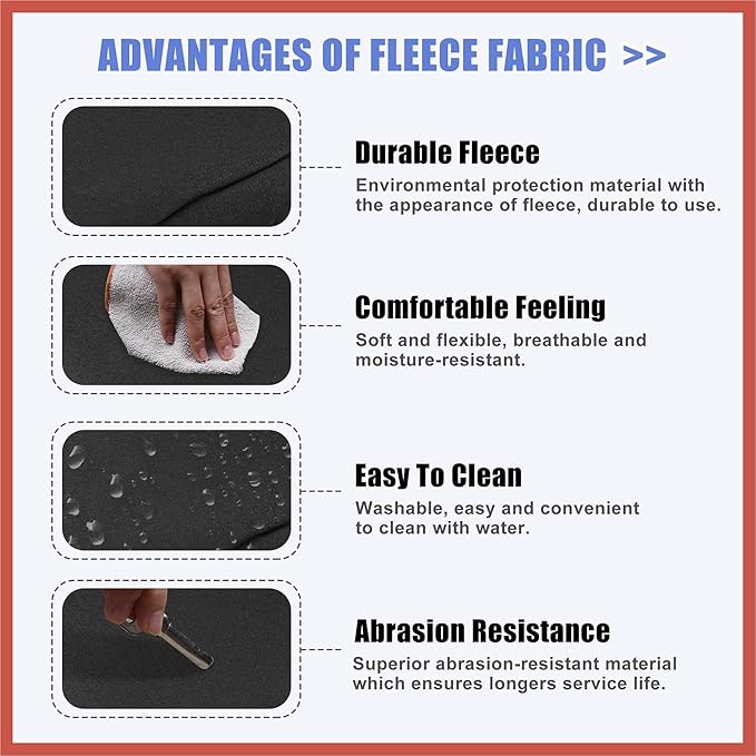 ACROPIX Car Center Console Armrest Cover for Ford for Ranger 2019-2023 Neoprene Interior Arm Rest Cover Elbow Cushion Pad Black Car Parts