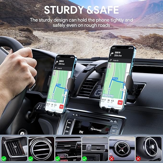 Wireless Car Charger, 15W Qi Fast Charging Auto-Clamping Car Phone Mount Charger Air Vent Phone Holder for iPhone 14/13/12 mini/12 Pro Max/11 Pro Max/Xs MAX/XR/8+,Samsung S23/S22/S21/S20 Plus/Note20