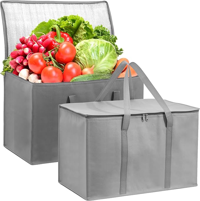 Carrywell (Not Made In China) Insulated Food Delivery Bags, XXXL Pizza Delivery and Reusable Warming Bag For Catering, Thermal Insulation Tote for Hot and Cold Food, Doordash