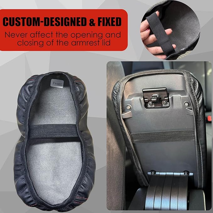 Center Console Cover for Toyota Corolla 2020-2026 - Premium Armrest Cover Easy Installation & No Tools Required for Toyota Corolla 2020 2021 2022 2023 2024 2025 2026 (Red Stitch)