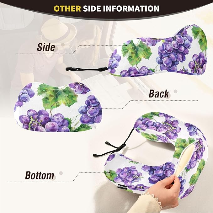 Purple Grape Portable U-Shape car Pillow Travel kit Sleep Neck Cushion
