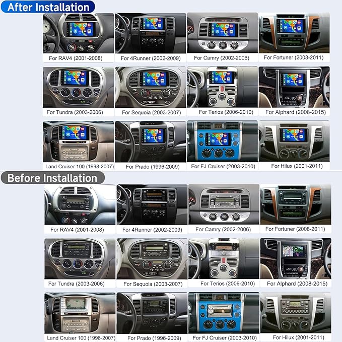2+64G Car Stereo Radio for Toyota 4Runner 2003-2009,for Tundra 2003-2006, for Sequoia 2003-2007 Wireless Carplay/Android Auto,Android 7“ IPS DSP GPS 5G WiFi BT FM Mirror Link Backup Camera