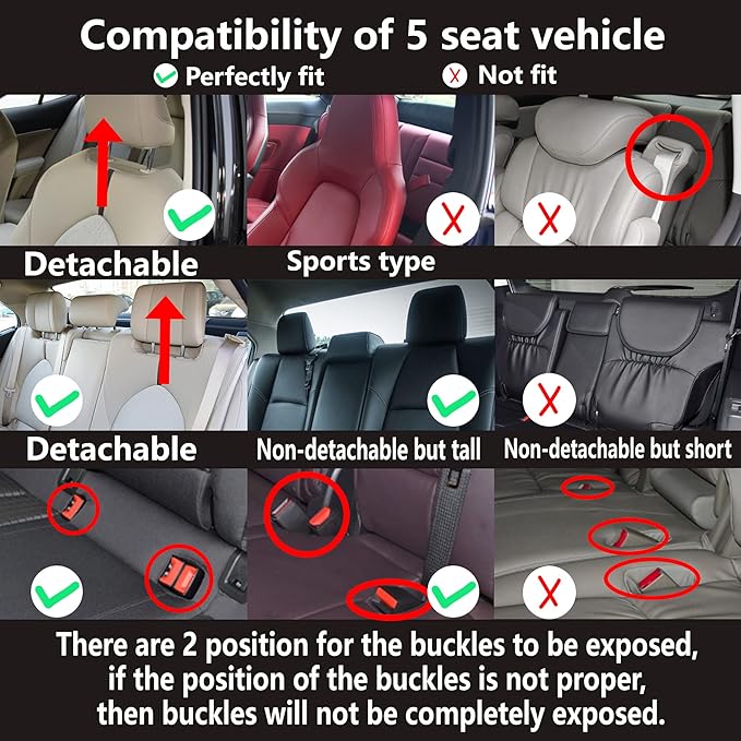 CAPITAUTO Leather Car Seat Covers, Waterproof Faux Leatherette Cushion Cover for Cars SUV Pick-up Truck Universal Fit Set for Auto Interior Accessories(2 Front Red&Black)