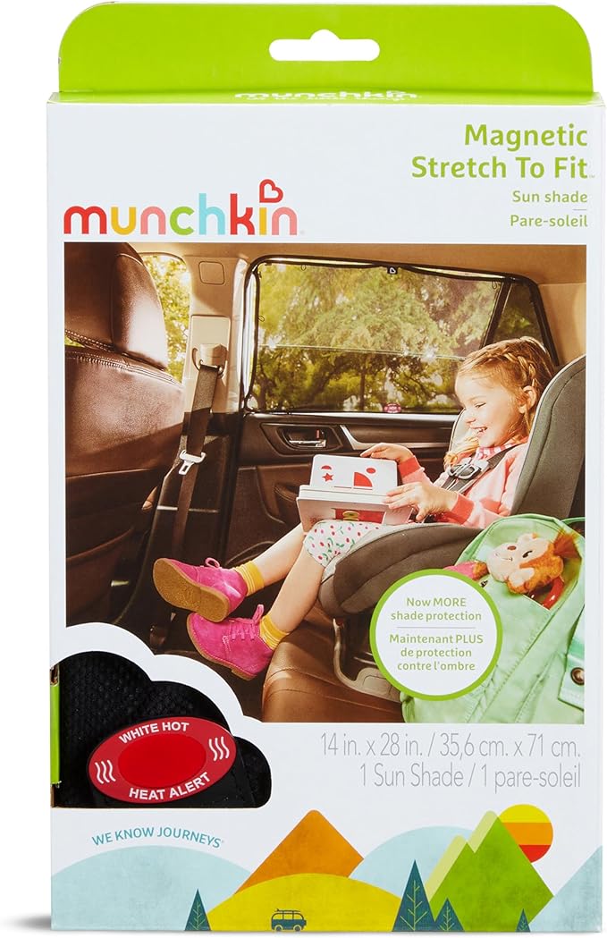 Munchkin® Brica® Magnetic Stretch to Fit™ Sun Shade, Black, 1 Pack