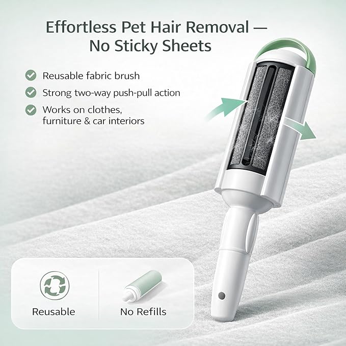 Pet Hair Remover Roller- Pet Hair Removal Tool with Strong Grip for Effortless Cleaning- Pet Hair Roller Lifts Fur from Clothes, Furniture & Car- Keep Your Home Fur-Free with Easy Cat Hair Lint Roller