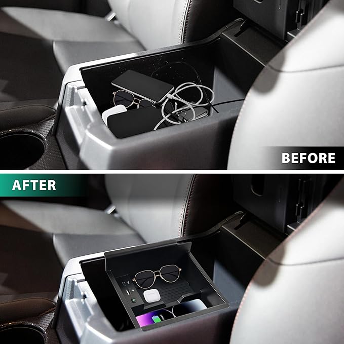 KEWISAUTO Wireless Charger for Toyota 4Runner 2010-2024, Center Console Organizer Tray Armrest Storage Fast Wireless Phone Charging Panel Pad for 2010-2024 Toyota 4Runner 5th Gen SR5 TRD Accessories