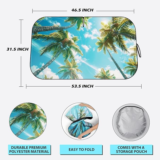 Windshield Sun Shade - Car Windshield Sun Shade for UV Protection Heat Reduction 2025 Sun Visor for Car Interior (55"x31.5")