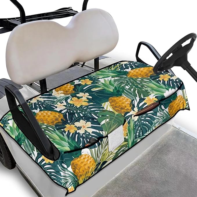Biyejit Golf Cart Seat Covers with 4 Pockets Golf Cart Seat Towel Blanket Fits 2-Seat Golf Carts, Golf Cart Accessories