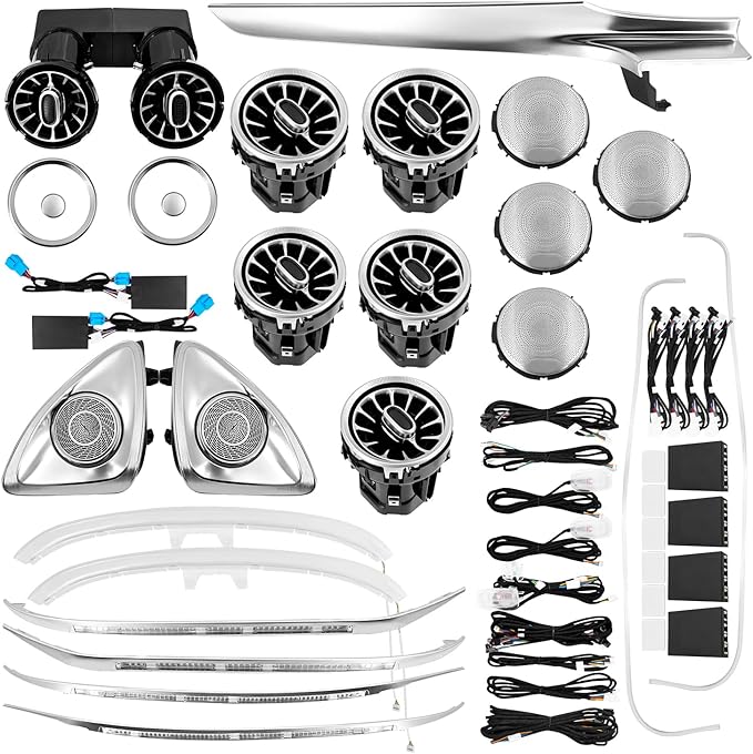 Ambient Lighting Kit 64 Colors Compatible with Mercedes-Benz GLC X253 2015-2022 Without OBD Tool