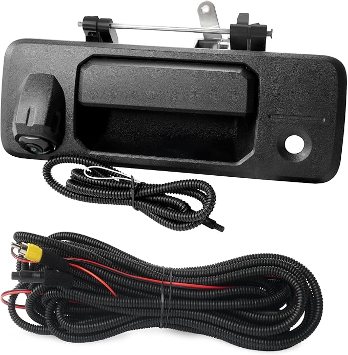 Tailgate Handle Backup Camera Compatible with 2014-2020 Toyota Tundra, 2016-2022Toyota Tacoma Tailgate Handle Rear View Reverse Camera RCA Connector Backup Kit Replaces# 97982 69090-0C090 69090-0C091