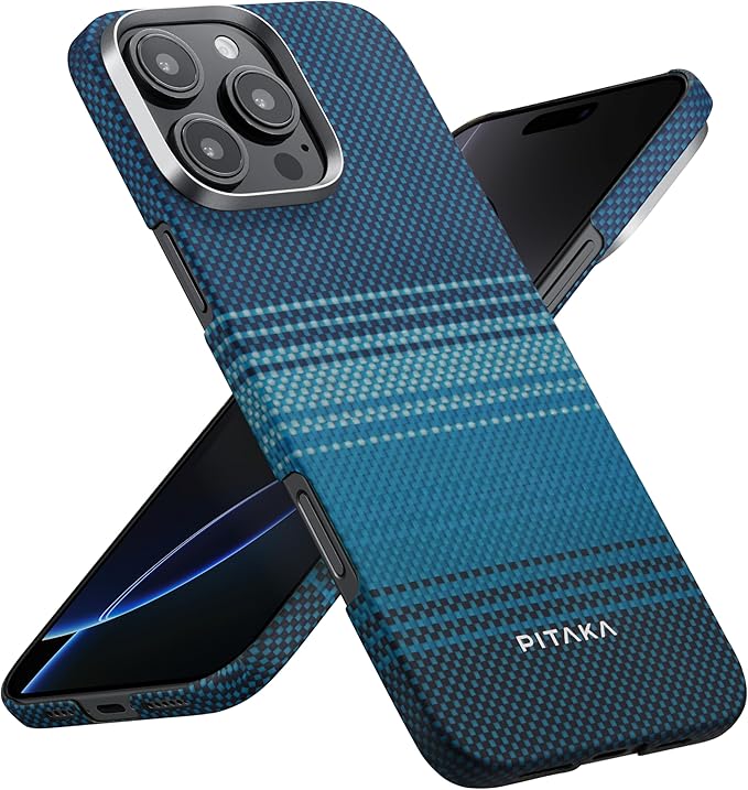 pitaka for iPhone 16 Pro Max Case Compatible with MagSafe, Thin & Light Case iPhone 16 Pro Max with a Caseless Feel, 1500D Aramid Fiber Woven [Tactile Woven-Moonrise]