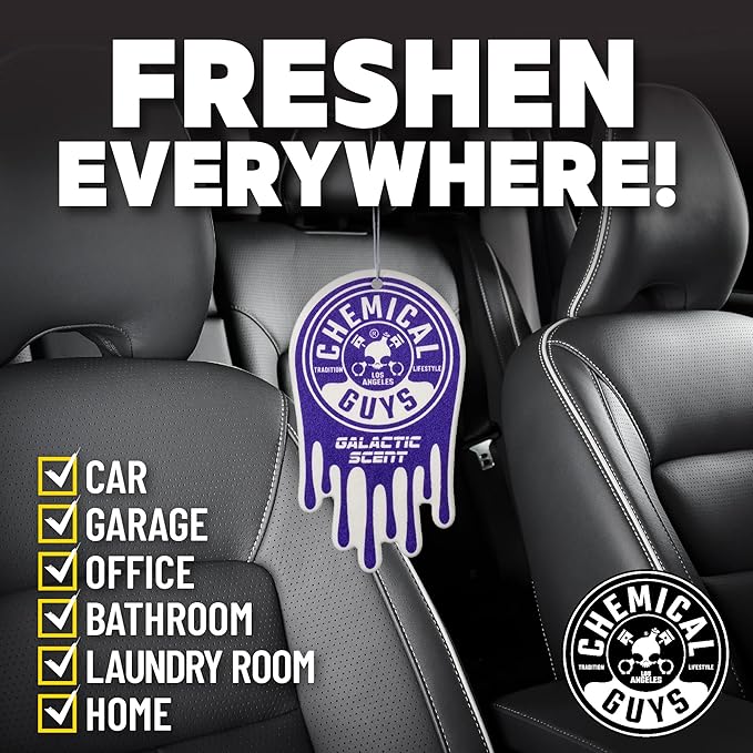 Chemical Guys Hanging Air Freshener, Galactic Scent 12 Pack, Great for Cars, Trucks, SUVs, RVs, Home, Garage, Workspace, Dorm Room & More (4 x 3 Packs) - AIR42304