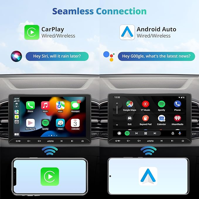 A5L 10.1 inch Android Double DIN Car Stereo, Wireless CarPlay & Android Auto, DriveChat AI, HDMI Out, IoT Control, Fast Boot, DSP 24-Band EQ, Head Unit with OBD2 Scanner, GPS Tracking