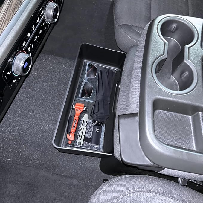 Large-Capacity Hanging Tray for 2019-2026 Chevy Silverado/GMC Sierra 1500, 2020-2026 Silverado/Sierra 2500HD 3500HD Accessories Center Console Organizer (Applicable only to Split Bench Seat)
