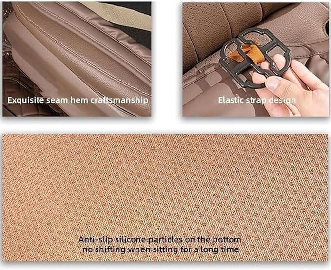 Car Seat Cushion for Porsche Macan 2015-2025-pr, Breathable Non-Slip Driver Seat Pad Ergonomic Memory Foam for Long Driving Car Office,B/3Pcs-Red